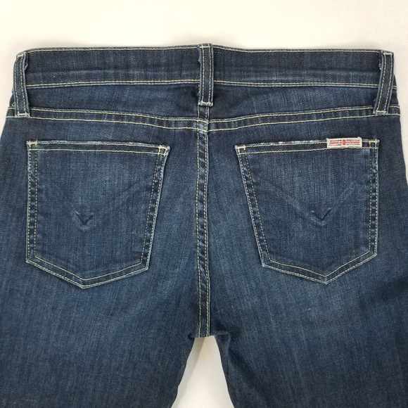 Hudson Crop Muse Skinny Jeans Size 26 w/ 5" Cuff Low Rise Stretch Blue Made USA - Picture 5 of 13